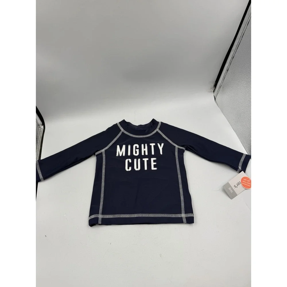 NWT Carter's Baby Boy Swim Shirt Sun Rash Guard Blue UV Protection 6 Months